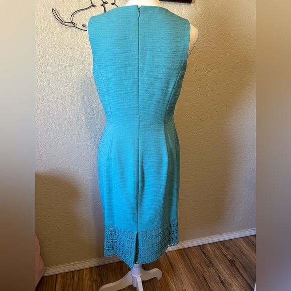 Antonio Melani Beatrice Sheath Dress Knee Length Sleeveless Cocktail Teal Size 6 - Picture 4 of 10